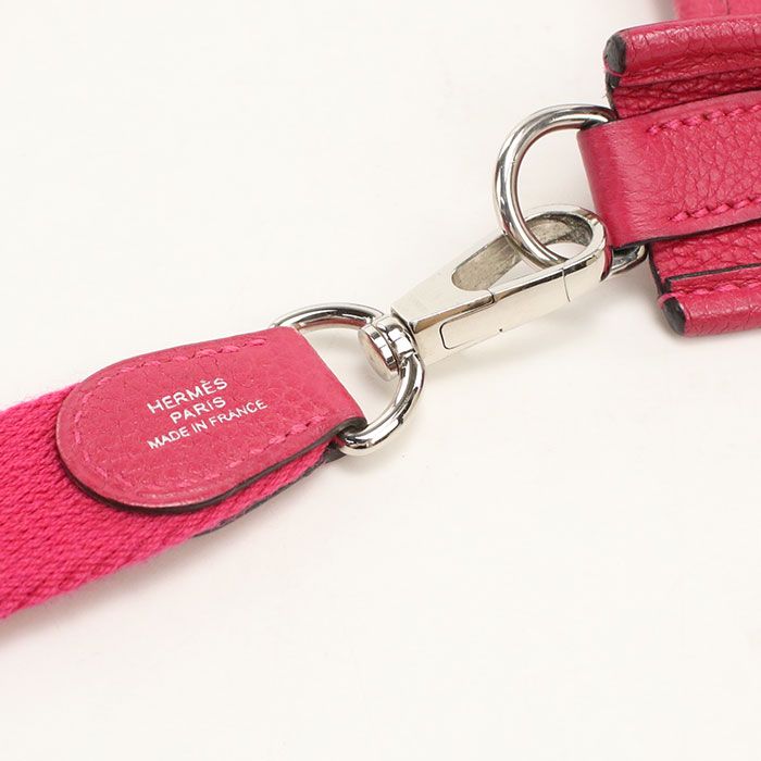Hermes Evelyne TPM Crossbody Shoulder Bag Taurillon Clemence Framboise — view 7