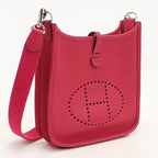 Hermes Evelyne TPM Crossbody Shoulder Bag Taurillon Clemence Framboise