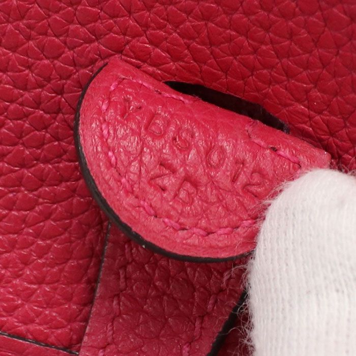 Hermes Evelyne TPM Crossbody Shoulder Bag Taurillon Clemence Framboise — view 8