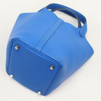 Hermes Picotin Lock PM Handbag Taurillon Clemence Blue Zanzibar — view 2