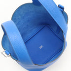 Hermes Picotin Lock PM Handbag Taurillon Clemence Blue Zanzibar — view 3
