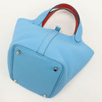 Hermes Picotin Lock Eclat PM Handbag Taurillon Clemence Blue Nord — view 2