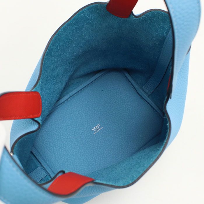 Hermes Picotin Lock Eclat PM Handbag Taurillon Clemence Blue Nord — view 3