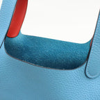 Hermes Picotin Lock Eclat PM Handbag Taurillon Clemence Blue Nord — view 5