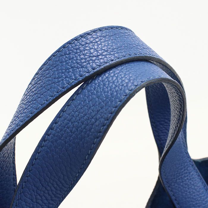 Hermes Picotin Lock PM Handbag Taurillon Clemence Blue Dogalis — view 7