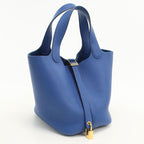 Hermes Picotin Lock PM Handbag Taurillon Clemence Blue Dogalis