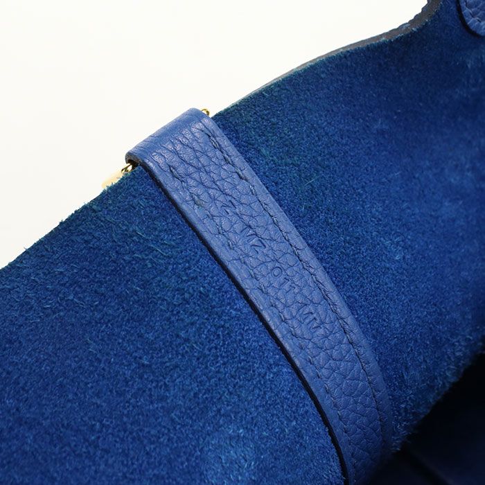 Hermes Picotin Lock PM Handbag Taurillon Clemence Blue Dogalis — view 6