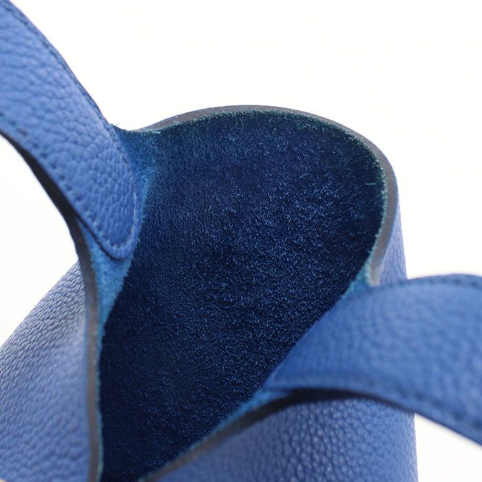 Hermes Picotin Lock PM Handbag Taurillon Clemence Blue Dogalis — view 4