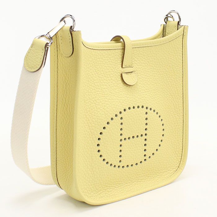 Hermes Evelyne TPM Crossbody Shoulder Bag Taurillon Clemence Jauneupsan