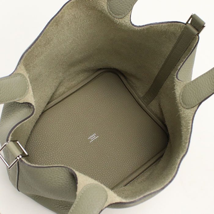 Hermes Picotin Lock MM Handbag Taurillon Clemence Sage — view 3