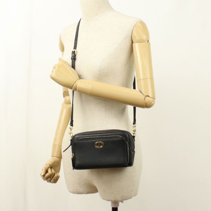 Dior Double Pouch Caro Crossbody Shoulder Bag Leather — view 7