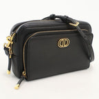 Dior Double Pouch Caro Crossbody Shoulder Bag Leather