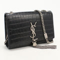 Saint Laurent Tassel Small Kate Shoulder Bag Embossed Calfskin