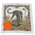 Hermes Jungle Love Carre 90 Silk Scarf Beige