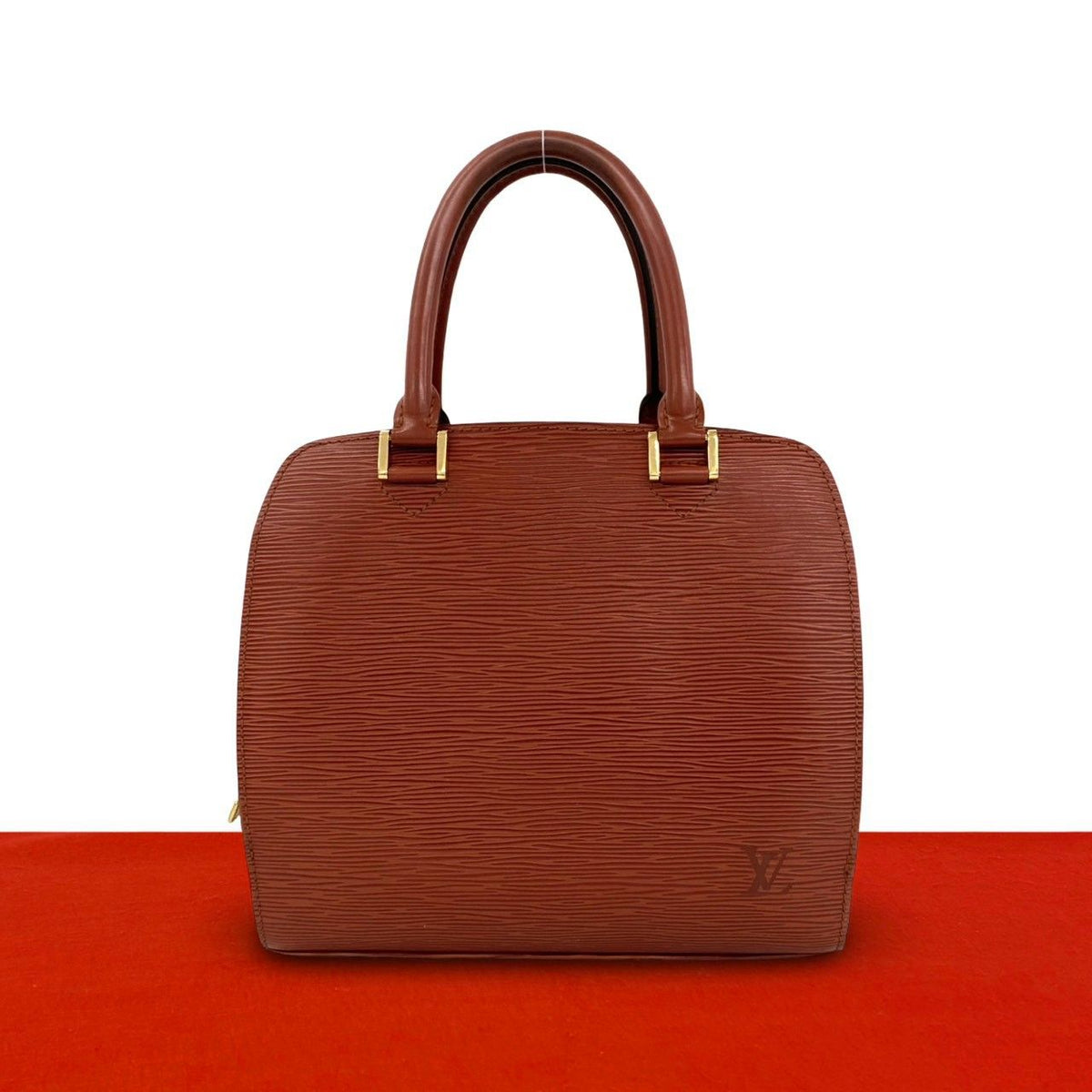 Louis Vuitton Vintage Pont Neuf Epi Leather Boston Bag Kenya Brown