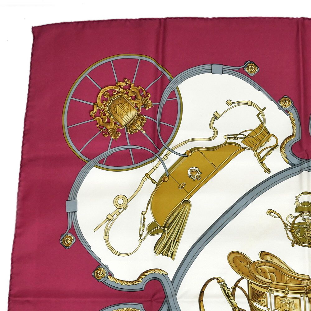 Hermes Carre 90 Spring Red White Carriage Scarf Silk — view 3