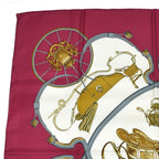 Hermes Carre 90 Spring Red White Carriage Scarf Silk — view 3