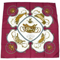 Hermes Carre 90 Spring Red White Carriage Scarf Silk
