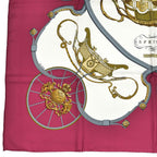 Hermes Carre 90 Spring Red White Carriage Scarf Silk — view 4