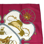 Hermes Carre 90 Spring Red White Carriage Scarf Silk — view 5