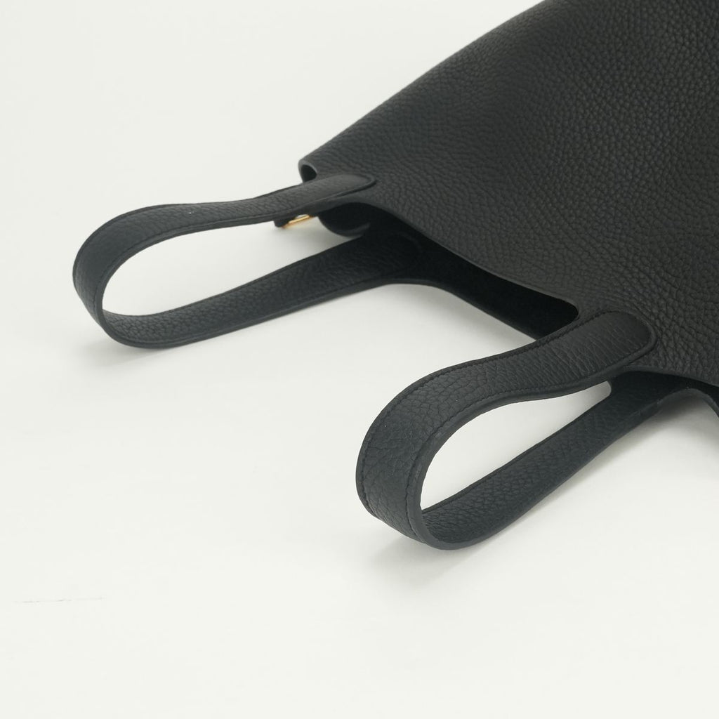 Hermes Picotin Lock PM 18 Tote Bag Taurillon Clemence Noir Black Gold — view 4
