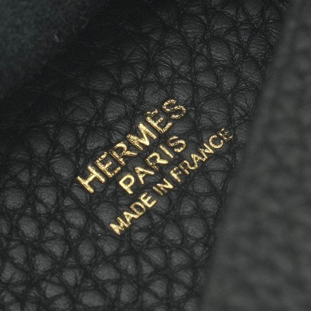 Hermes Picotin Lock PM 18 Tote Bag Taurillon Clemence Noir Black Gold — view 7