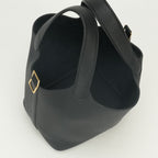 Hermes Picotin Lock PM 18 Tote Bag Taurillon Clemence Noir Black Gold — view 8