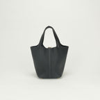 Hermes Picotin Lock PM 18 Tote Bag Taurillon Clemence Noir Black Gold — view 3