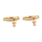 Hermes Mini Maillon Brown Glace Gold Plated Lacquer Earrings Chaine D'ancre — view 5