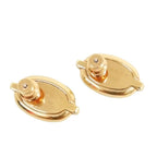 Hermes Mini Maillon Brown Glace Gold Plated Lacquer Earrings Chaine D'ancre — view 6