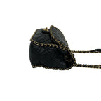 Chanel Quilted CC Logo Vintage Calf Leather Shoulder Bag Black — view 6