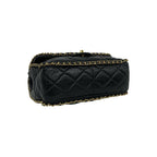 Chanel Quilted CC Logo Vintage Calf Leather Shoulder Bag Black — view 7