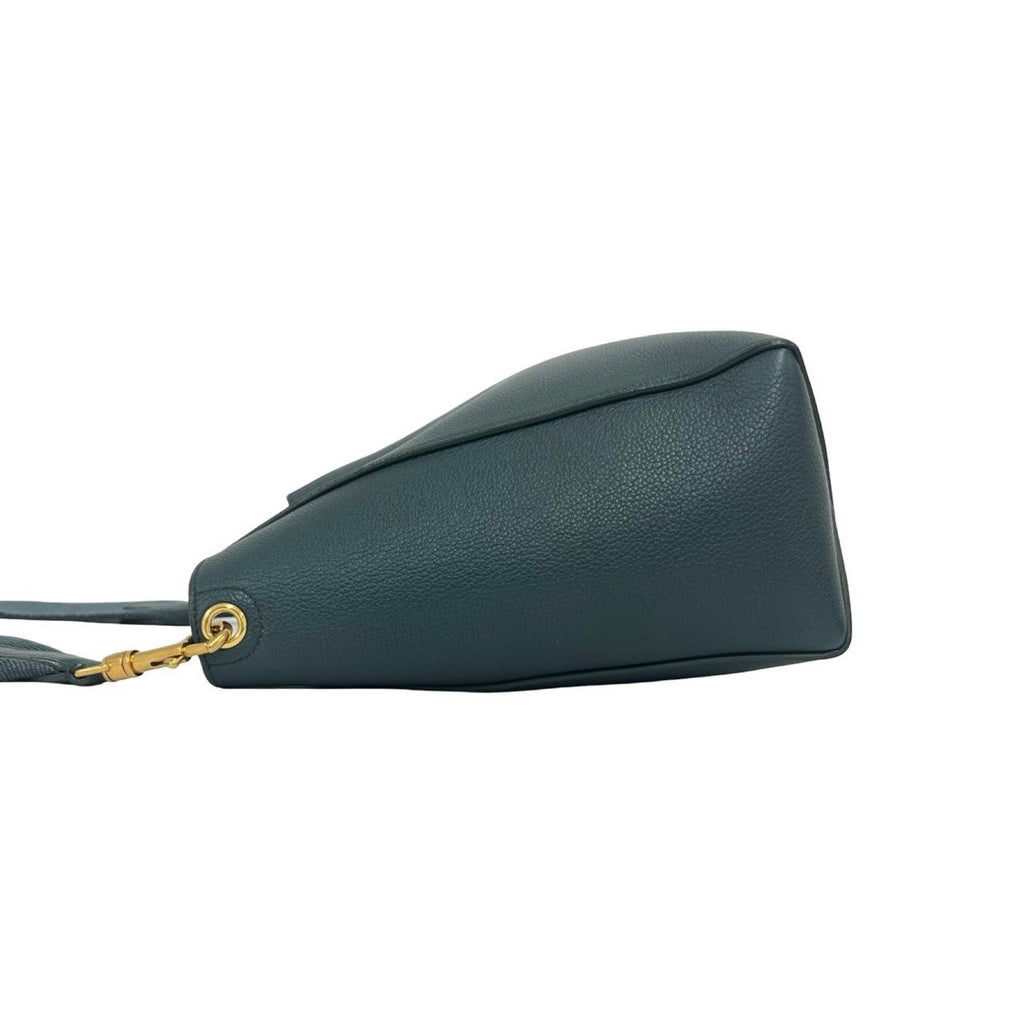 Celine Sangle Bucket Small Leather Shoulder Bag Cross Green — view 5
