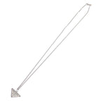Prada Enamel Metal Necklace Silver White — view 6