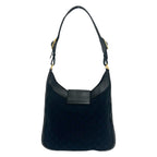 Gucci Jackie GG Pattern Canvas Leather Shoulder Bag Black — view 3