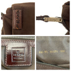 Fendi Brown Silver Fabric Leather Shoulder Bag — view 4