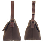 Fendi Brown Silver Fabric Leather Shoulder Bag — view 8