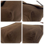 Fendi Brown Silver Fabric Leather Shoulder Bag — view 3