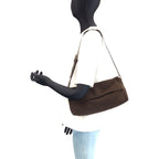 Fendi Brown Silver Fabric Leather Shoulder Bag — view 7