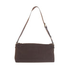 Fendi Brown Silver Fabric Leather Shoulder Bag — view 2