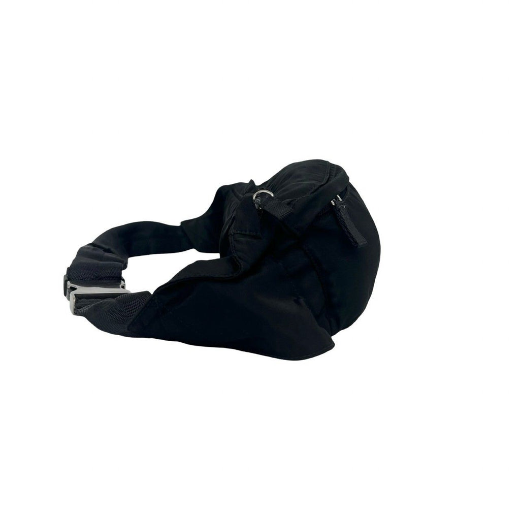 Prada Triangle Logo Tessuto Pocono Nylon Belt Bag Waist Pouch Black — view 5