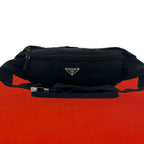 Prada Triangle Logo Tessuto Pocono Nylon Belt Bag Waist Pouch Black