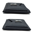 Louis Vuitton Card Case Lockme Leather Black Silver — view 4