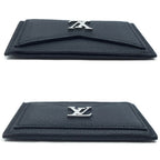 Louis Vuitton Card Case Lockme Leather Black Silver — view 3