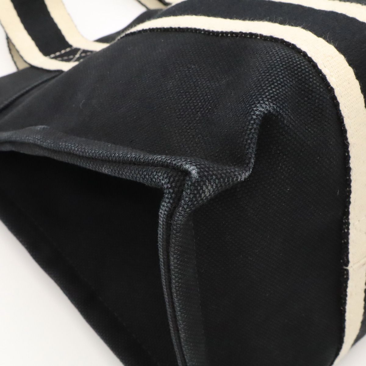 Hermes Bora PM Tote Bag PM Stripe Canvas Black White — view 3