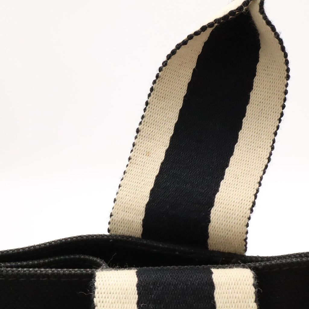 Hermes Bora PM Tote Bag PM Stripe Canvas Black White — view 5