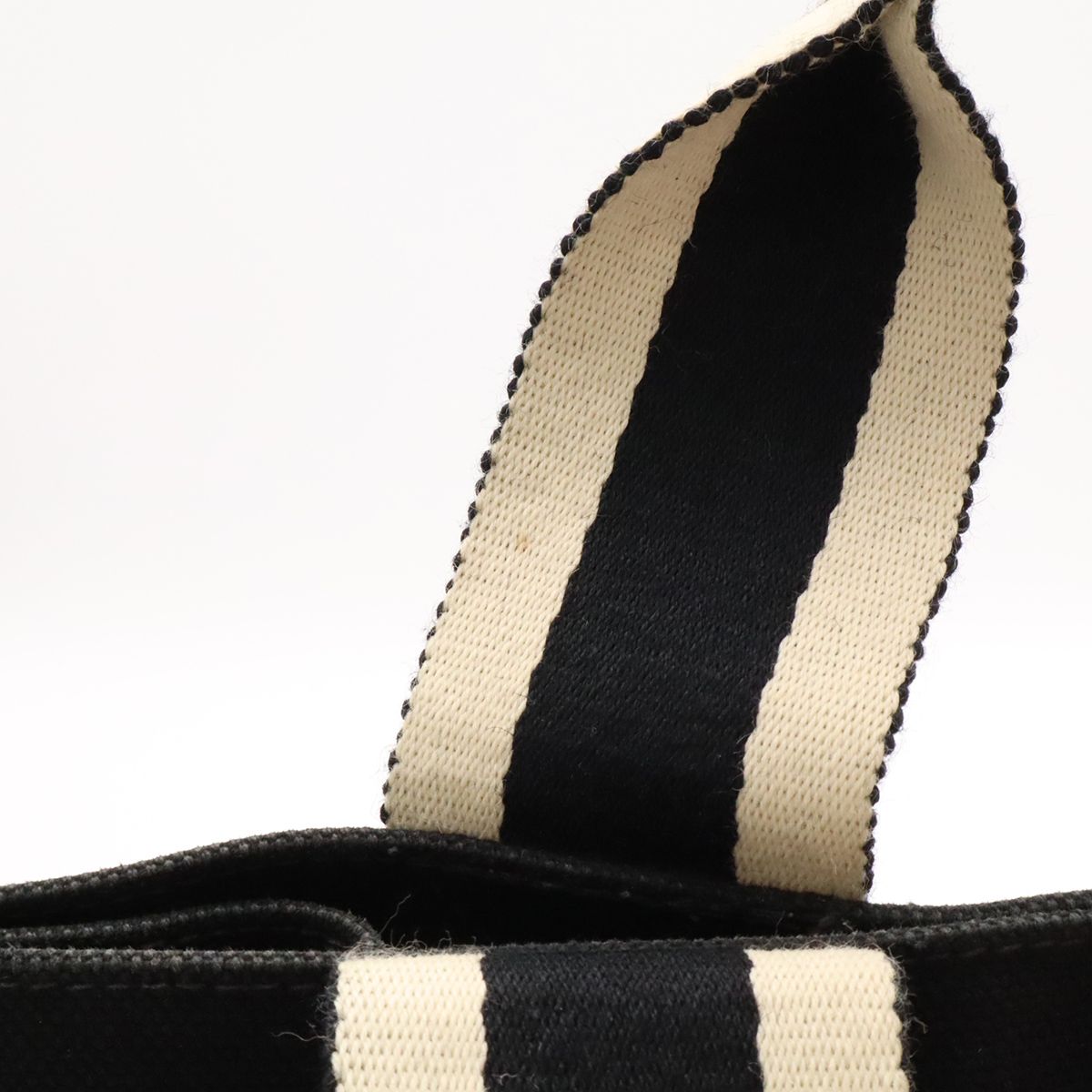 Hermes Bora PM Tote Bag PM Stripe Canvas Black White — view 5
