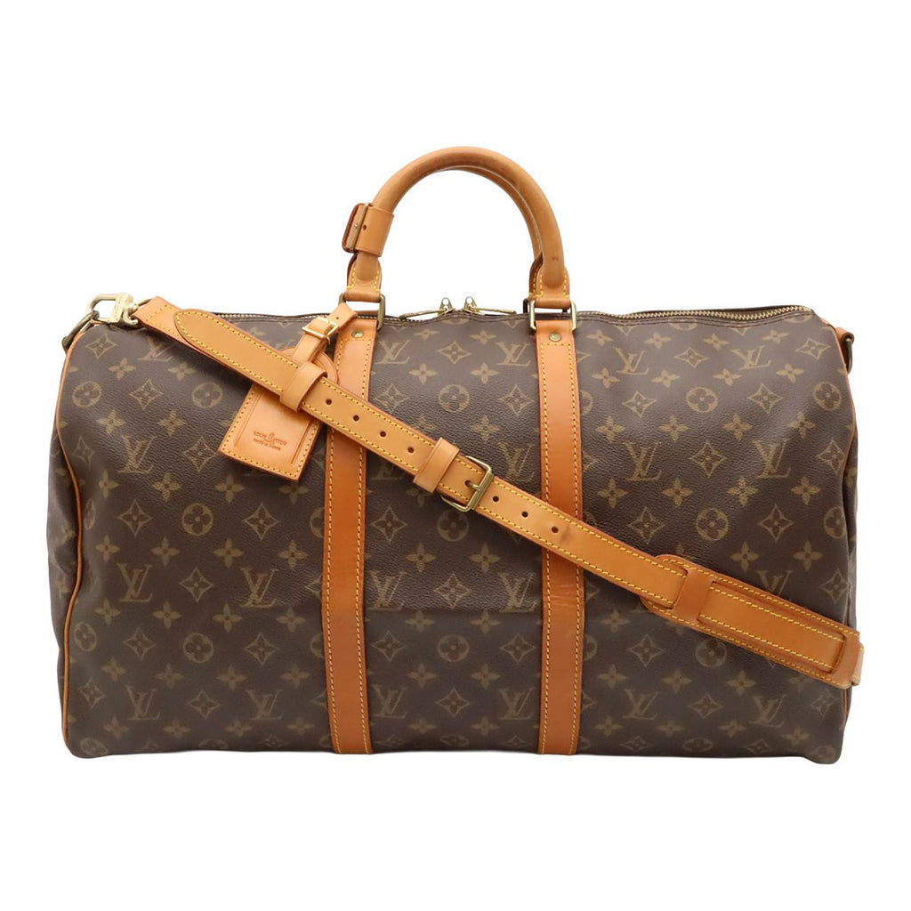 Louis Vuitton Monogram Keepall Bandouliere 50 Boston Bag Purse 2-Way