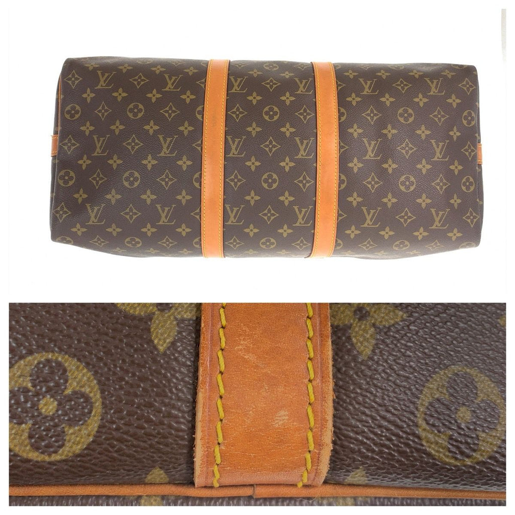 Louis Vuitton Monogram Keepall Bandouliere 50 Brown Leather Boston Bag — view 7