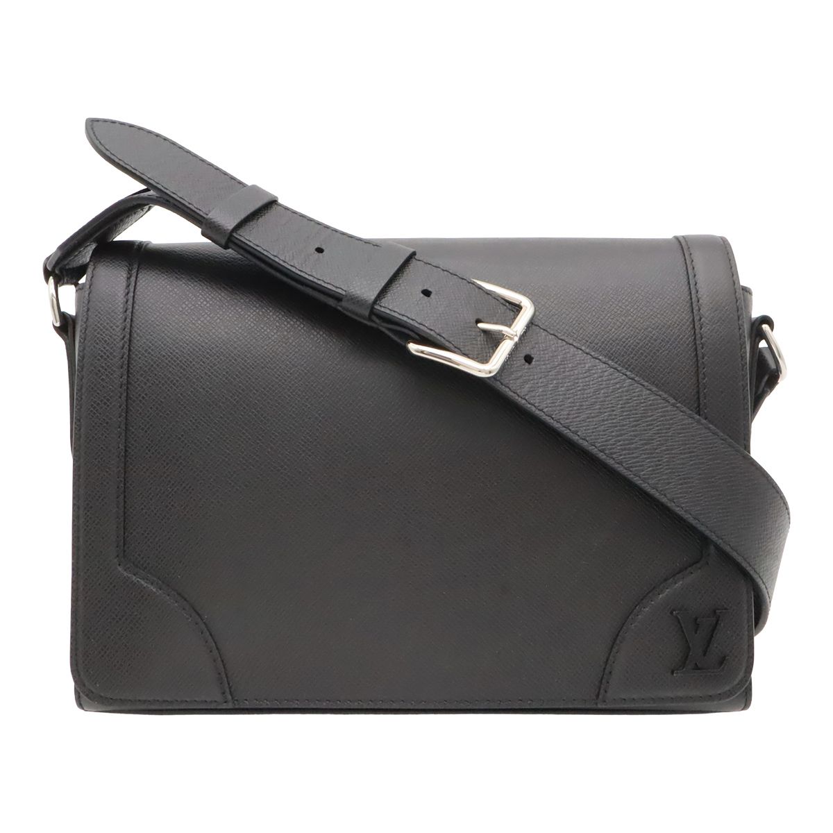 Louis Vuitton Taiga New Flap Messenger Shoulder Bag Crossbody Leather Noir